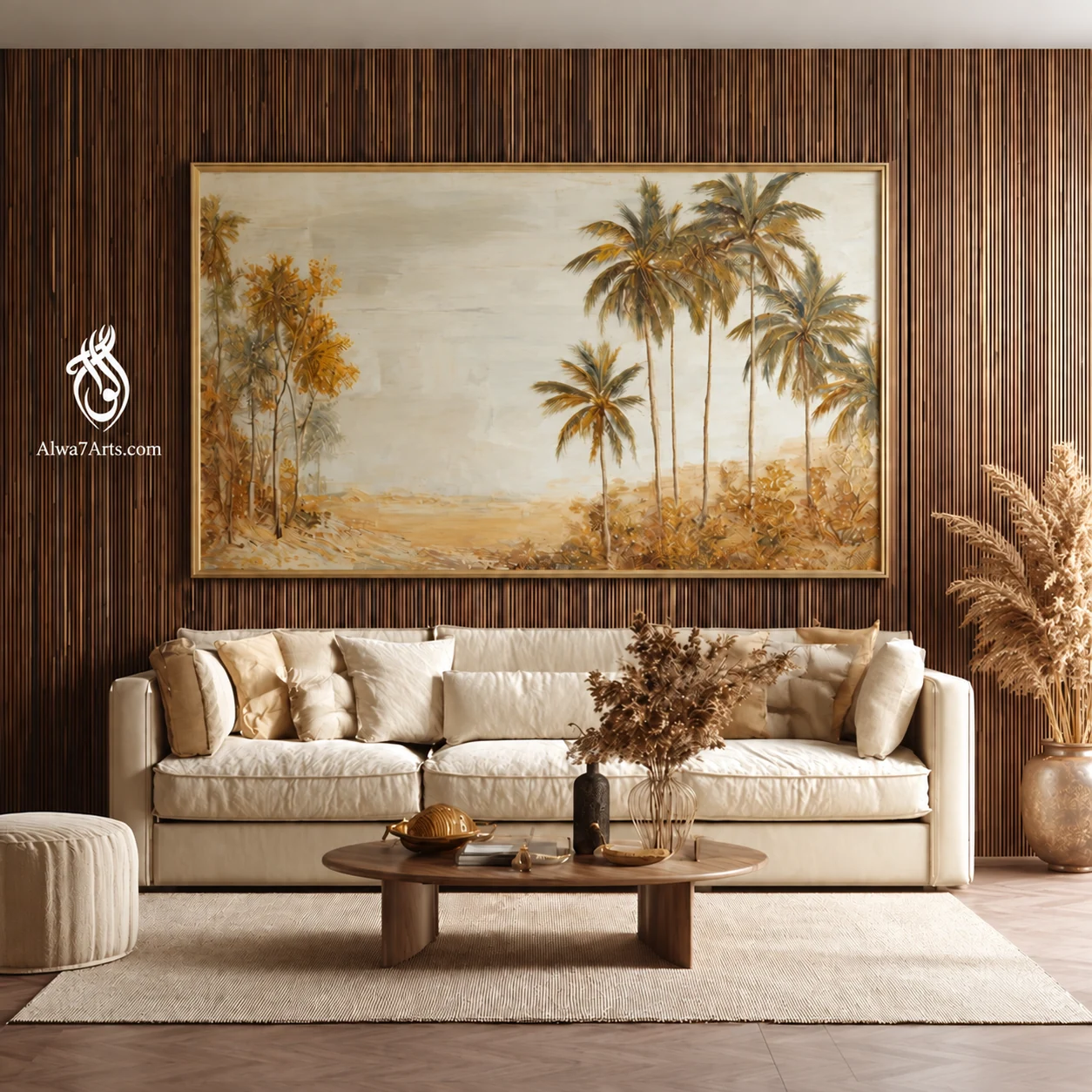 لوحة واحة بعيدة من مناظر طبيعية، الرمز N072