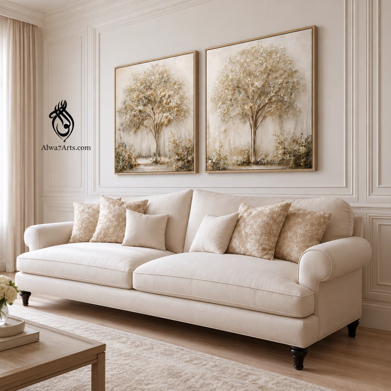 لوحة شجرتا السكون من تجريدات الطبيعة، الرمز N121